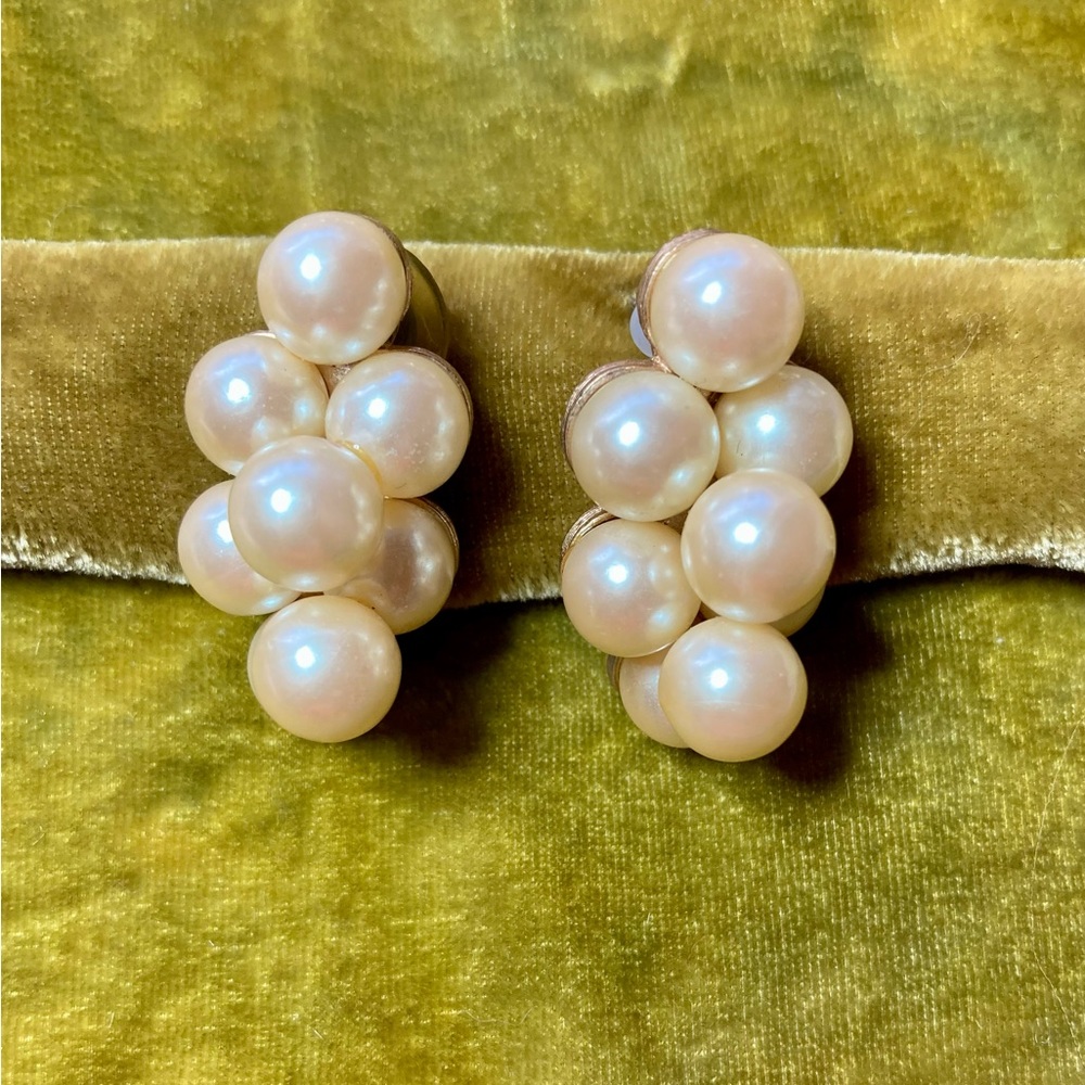 Faux Pearl cluster earrings